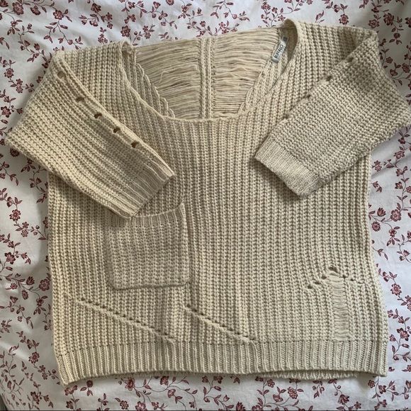 BUFFALO DAVID BITTON SWEATER OVERSIZE BEIGE (S)